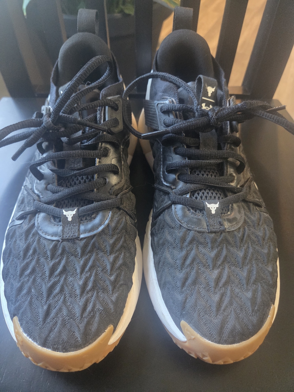 Under Armour Black Sneakers with Gum Toe Athletic Shoes